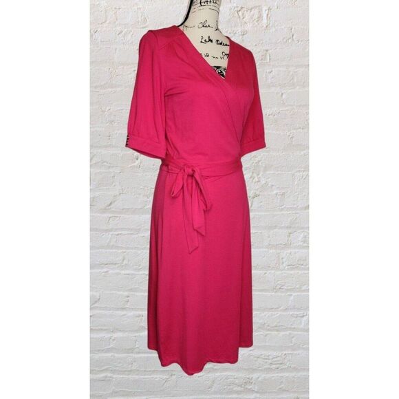 Lilly Pulitzer Dresses & Skirts - NWT Lilly Pulitzer LG Garett True Wrap Dress Cocktail Jersey Knit Solid Pink